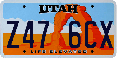 UT license plate Z476CX