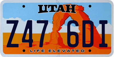 UT license plate Z476DI