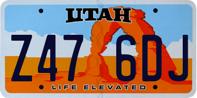 UT license plate Z476DJ