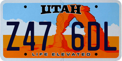 UT license plate Z476DL