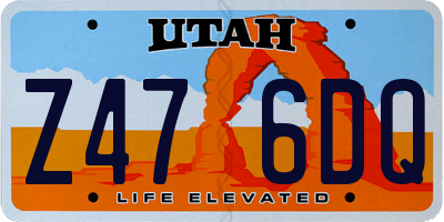 UT license plate Z476DQ