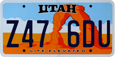 UT license plate Z476DU