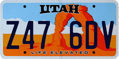UT license plate Z476DV