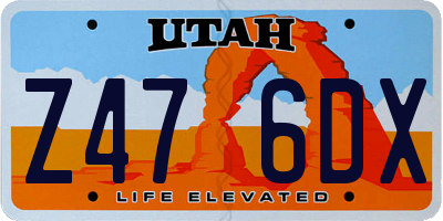 UT license plate Z476DX