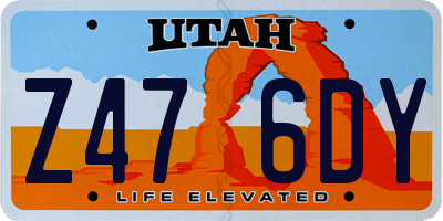 UT license plate Z476DY