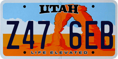 UT license plate Z476EB