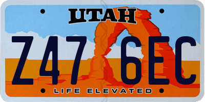 UT license plate Z476EC