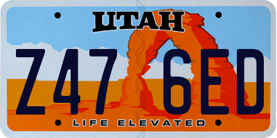 UT license plate Z476ED