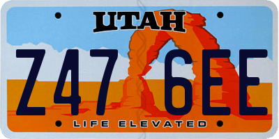UT license plate Z476EE