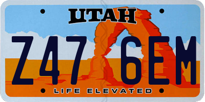 UT license plate Z476EM