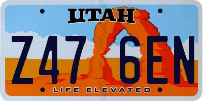 UT license plate Z476EN