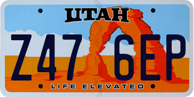 UT license plate Z476EP