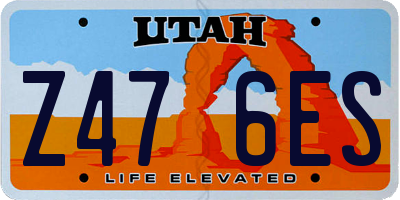 UT license plate Z476ES