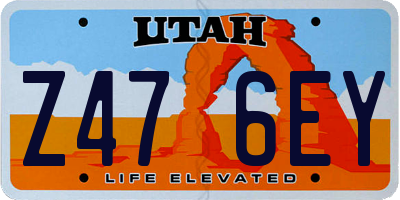 UT license plate Z476EY