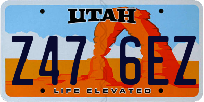 UT license plate Z476EZ