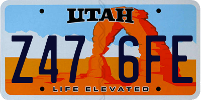 UT license plate Z476FE