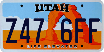 UT license plate Z476FF