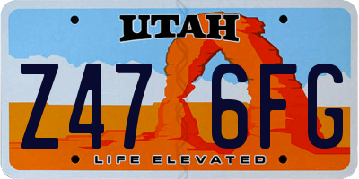 UT license plate Z476FG