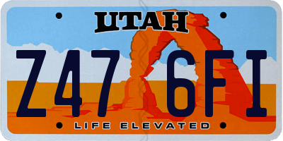 UT license plate Z476FI