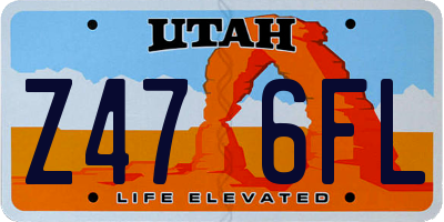 UT license plate Z476FL