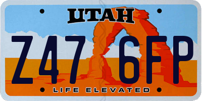 UT license plate Z476FP