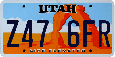 UT license plate Z476FR