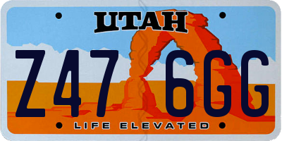 UT license plate Z476GG