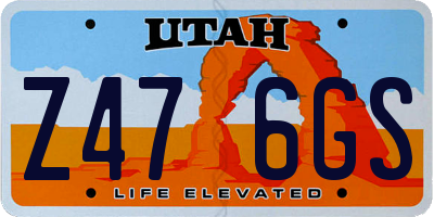 UT license plate Z476GS