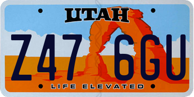 UT license plate Z476GU