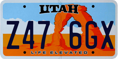 UT license plate Z476GX