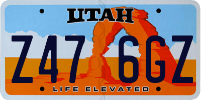 UT license plate Z476GZ