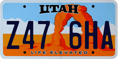UT license plate Z476HA