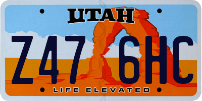 UT license plate Z476HC