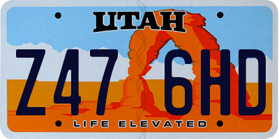 UT license plate Z476HD