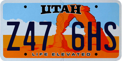 UT license plate Z476HS
