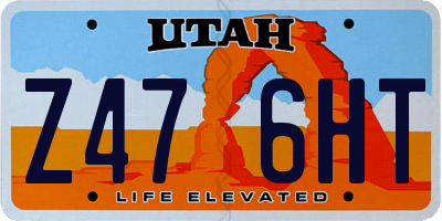 UT license plate Z476HT