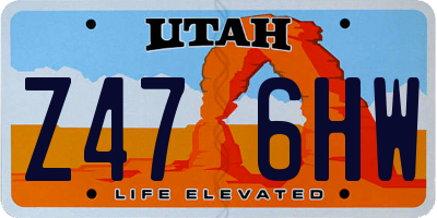 UT license plate Z476HW