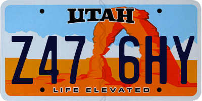 UT license plate Z476HY
