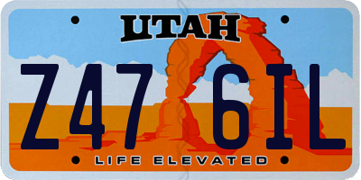 UT license plate Z476IL