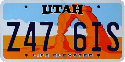 UT license plate Z476IS