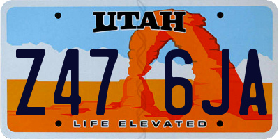 UT license plate Z476JA