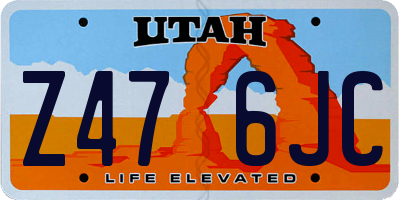 UT license plate Z476JC