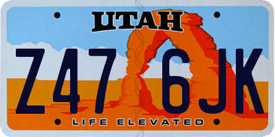 UT license plate Z476JK