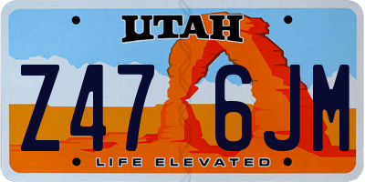 UT license plate Z476JM