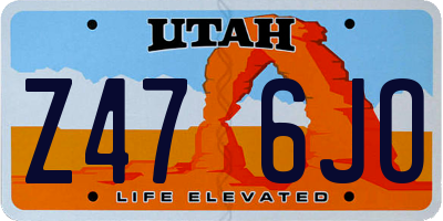 UT license plate Z476JO