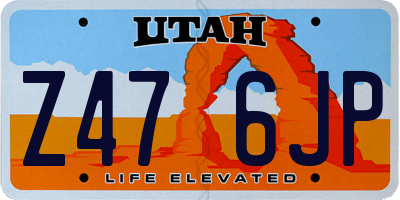 UT license plate Z476JP