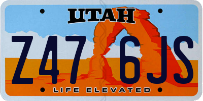 UT license plate Z476JS