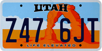 UT license plate Z476JT
