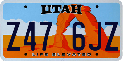 UT license plate Z476JZ