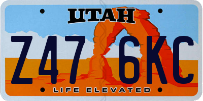 UT license plate Z476KC